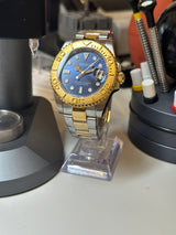 Seiko MOD - Cadran Bleu Lunette Or Jaune Bi ton Or Jaune/acier