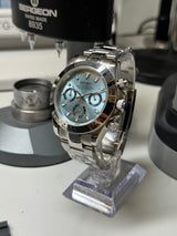 Seiko MOD - Daytona Lunette acier cadran ice blue Bracelet Acier