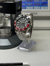 Seiko MOD - GMT aluminium Noir/Rouge "coke"