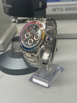 Seiko MOD - Daytona Lunette Zirconium arc en ciel cadran rainbow Bracelet Acier