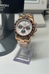 Seiko MOD - Daytona Or rose Lunette céramique cadran météorite