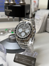 N.A - Chrono Lunette céramique cadran NOIR "Le man" Bracelet Acier steelring