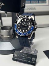 Seiko MOD - N.A Classic GMT Céramique Noir/Bleu "BATMAN" rubber bleu ardillon