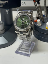 Seiko MOD - N.A Classic Date 36/40mm Acier Cadran Arabic OLIVE VERT