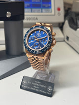 N.A - chronographe Racing Or rose Lunette céramique bleu cadran Bleu