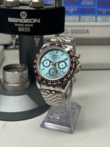 Seiko MOD - Daytona Lunette céramique marron cadran Ice blue "Platinium style" jubilé