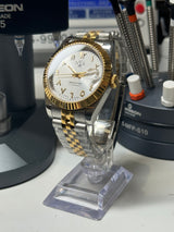 Seiko MOD - N.A Classic Date 36/40mm Acier Cadran Arabic WHITE SILVER / BI-TON Or Jaune/Acier