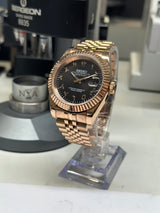 Seiko MOD - Datejust 36/40mm PVD OR ROSE ARABIC DIAL NOIR