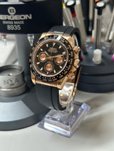 Seiko MOD - Daytona Or rose Lunette céramique cadran bleu Oyster Flex