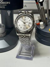Seiko MOD - N.A Classic Date 36/40mm Acier Cadran Arabic BLANC SILVER