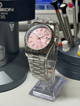 Seiko MOD - N.A Classic Date 36/40mm Acier Cadran ROSE POUDRÉ