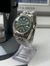 Seiko MOD - Datejust 36/40mm Acier Cadran palmier Vert