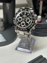Seiko MOD - Daytona Lunette céramique cadran noir Bracelet Acier
