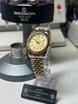 Lady Classic Date / N.A / bi-ton 31 mm cannelée cadran Champagne