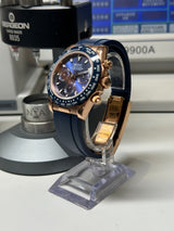 Seiko MOD - Daytona Or rose Lunette céramique cadran bleu Oyster Flex