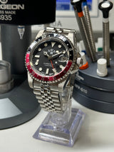 Seiko MOD - N.A Classic VINTAGE GMT ALU Noir/Rouge COKE