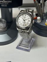 Seiko MOD - N.A Classic Date 36/40mm Acier Cadran Arabic BLANC SILVER