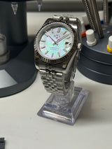 Seiko MOD - N.A Classic Date 36/40mm Acier Cadran PERLE RAINBOW