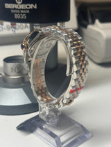 Lady Classic Date / N.A / bi-ton 31 mm lunette lisse cadran Blanc