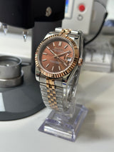 Seiko MOD - Datejust 36/40mm Acier/OR ROSE Cadran CHOCOLAT