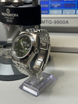 Seiko MOD - Datejust 36/40mm Acier Arabic DIAL VERT OLIVE lunette lisse