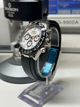 Seiko MOD - Daytona Lunette céramique cadran Blanc "PANDA" Oyster Flex arabic