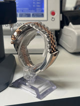 N.A - Chronographe Racing Lunette OR Rose - BI TON PVD OR/ACIER Cadran Blanc ARABIC