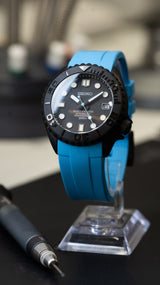 Seiko MOD - SKX Noir Mat "TURQUOISE FLARE" Indexe C3