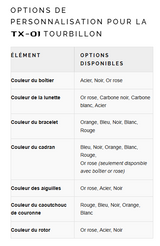 Pré-commande TX-01 TOURBILLON