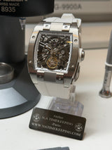 TX-01 /  TOURBILLON VOLANT - Boitier Acier 316L Cadran Blanc Snow/Bracelet Blanc Snow