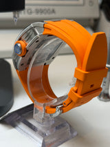 TX-01 /  TOURBILLON VOLANT - Boitier Acier 316L Cadran Orange/Bracelet Orange Flare