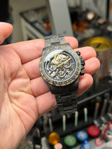 APEX - BOITIER CARBON FORGÉ R-01B.BLKG/GA "IMPERIUM" Chronographe SQUELETTE Automatique * PIECE UNIQUE *