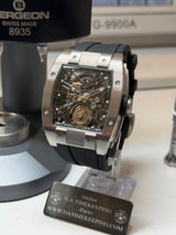 TX-01 / T01ABK #13/20 - TOURBILLON VOLANT - Boitier Acier 316L Cadran Noir/Bracelet Noir