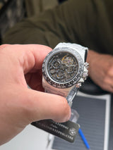 APEX - BOITIER CARBON FORGÉ R-02.BLK/GA "ALPINA" Chronographe SQUELETTE Automatique * PIECE UNIQUE *
