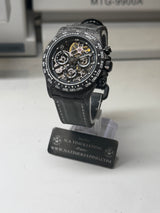 APEX - BOITIER CARBON FORGÉ R-01.BLK/GA "GREYFALL" Chronographe SQUELETTE Automatique * PIECE UNIQUE *