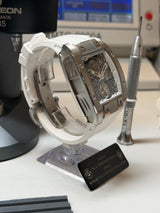 TX-01 /  TOURBILLON VOLANT - Boitier Acier 316L Cadran Blanc Snow/Bracelet Blanc Snow