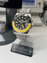 Seiko MOD - N.A Classic GMT Céramique Noir/Jaune BUMBLEBEE