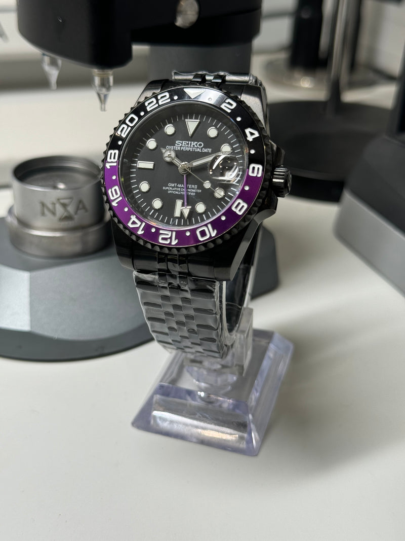 Seiko MOD - GMT JOKER PVD NOIR full black