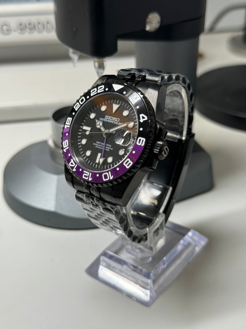 Seiko MOD - GMT JOKER PVD NOIR full black