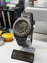 APEX - BOITIER CARBON FORGÉ R-01B.BLKG/GA "IMPERIUM" Chronographe SQUELETTE Automatique * PIECE UNIQUE *