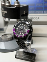 Seiko MOD - N.A Classic GMT cadran Carbon PIECE UNIQUE JOKER full black