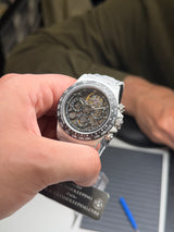 APEX - BOITIER CARBON FORGÉ R-02.BLK/GA "ALPINA" Chronographe SQUELETTE Automatique * PIECE UNIQUE *