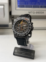 APEX - BOITIER CARBON FORGÉ R-01.OG/GA "NOCTIS" Chronographe SQUELETTE Automatique * PIECE UNIQUE *