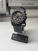 APEX - BOITIER CARBON FORGÉ R-01.BLK/GA "GREYFALL" Chronographe SQUELETTE Automatique * PIECE UNIQUE *