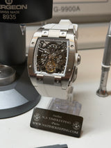 TX-01 /  TOURBILLON VOLANT - Boitier Acier 316L Cadran Blanc Snow/Bracelet Blanc Snow