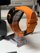TX-01 / - TOURBILLON VOLANT - Boitier Noir Lunette CARBON Noir Cadran Orange Flare/Bracelet Orange Aiguilles Or rose