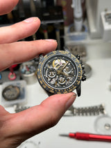 APEX - BOITIER CARBON FORGÉ R-01B.BLKG/GA "IMPERIUM" Chronographe SQUELETTE Automatique * PIECE UNIQUE *