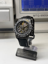 APEX - BOITIER CARBON FORGÉ R-01.YLW/GA "SLUG" Chronographe SQUELETTE Automatique * PIECE UNIQUE *