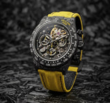APEX - BOITIER CARBON FORGÉ R-01.YLW/GA "STINGER" Chronographe SQUELETTE Automatique * PIECE UNIQUE *