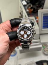 N.A - Chrono Lunette céramique cadran NOIR "Le man" Bracelet Acier steelring